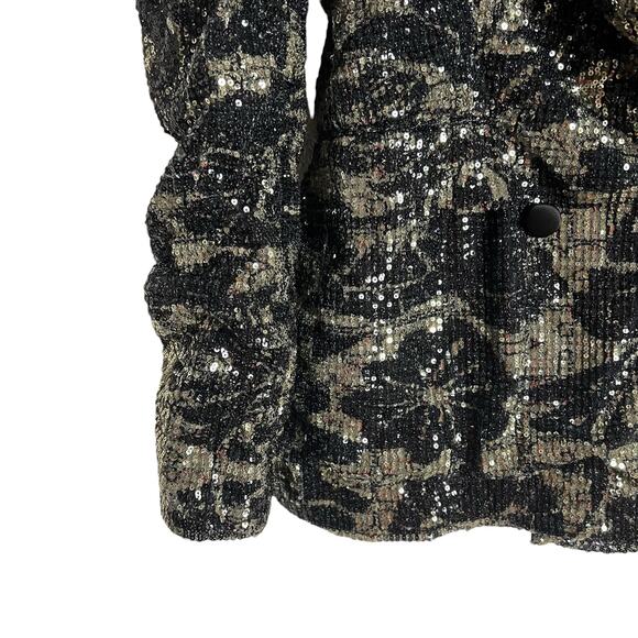 Rotate Birger Christensen Augustina Black Jacquard Sequin Blazer Size 4 - Picture 11 of 16